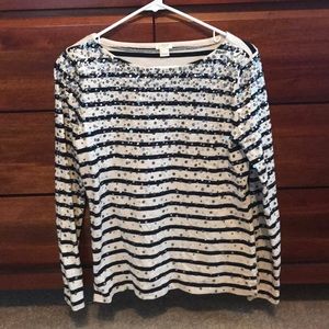 J.Crew Factory Striped Sequin Top